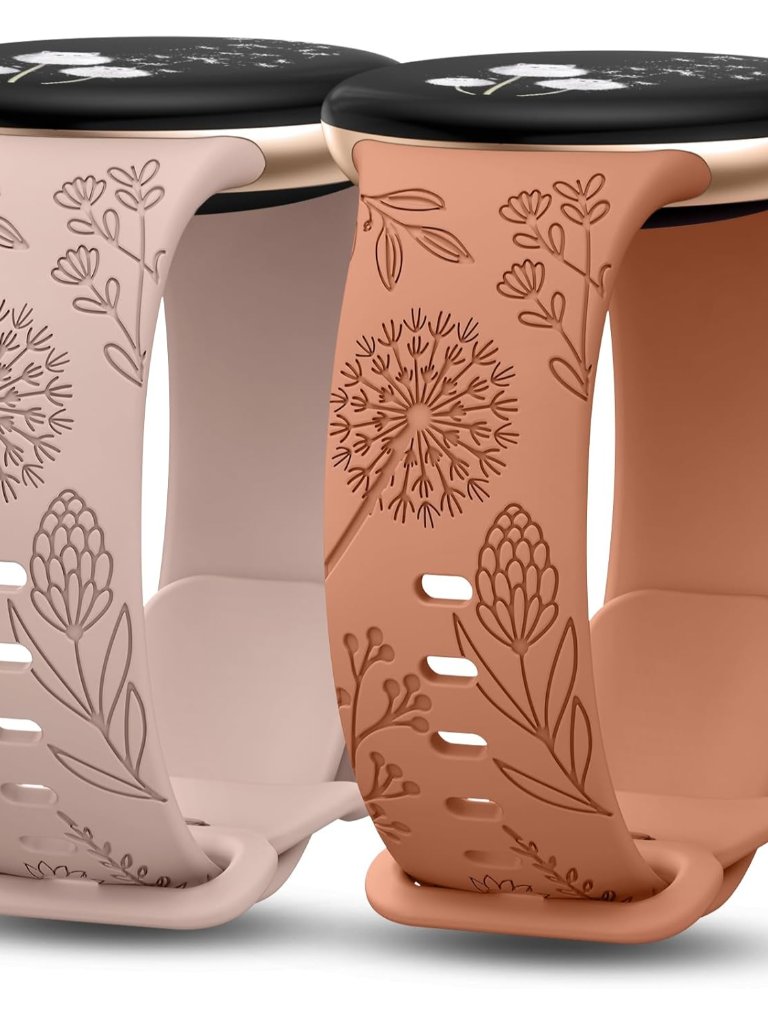 2 Packs Floral Engraved Bands Compatible With Google Pixel Watch 43 41mmPixel